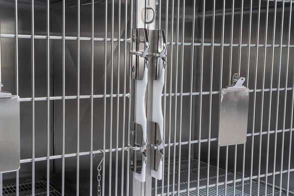 Клітка ветеринарна на пʼять секції з нержавіючої сталі