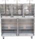 Veterinary cage for five sections made of stainless steel