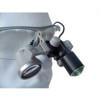 Binocular enlarger ECMG-2,5x-RD ErgonoptiX micro Galileo with D-Light micro XL illuminator and UV filter