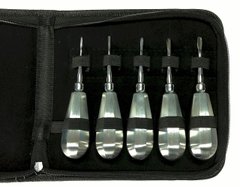 5pc Luxator set 1-5mm in Black pouch - Stubby handle