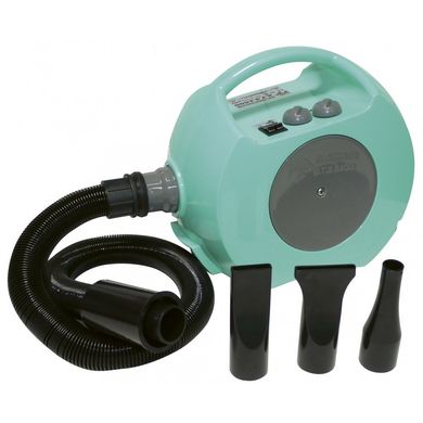 Grooming station - with a BTS 3000 hair dryer and with a support for hoses. Turquoise