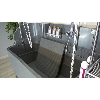 Bathtub plastic AGC in a full complete set by bathroom equipment and an additional board серый