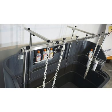 Bathtub plastic AGC in a full complete set by bathroom equipment and an additional board серый