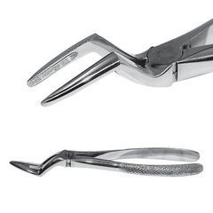 Extraction forceps with wide sponges to remove the upper roots